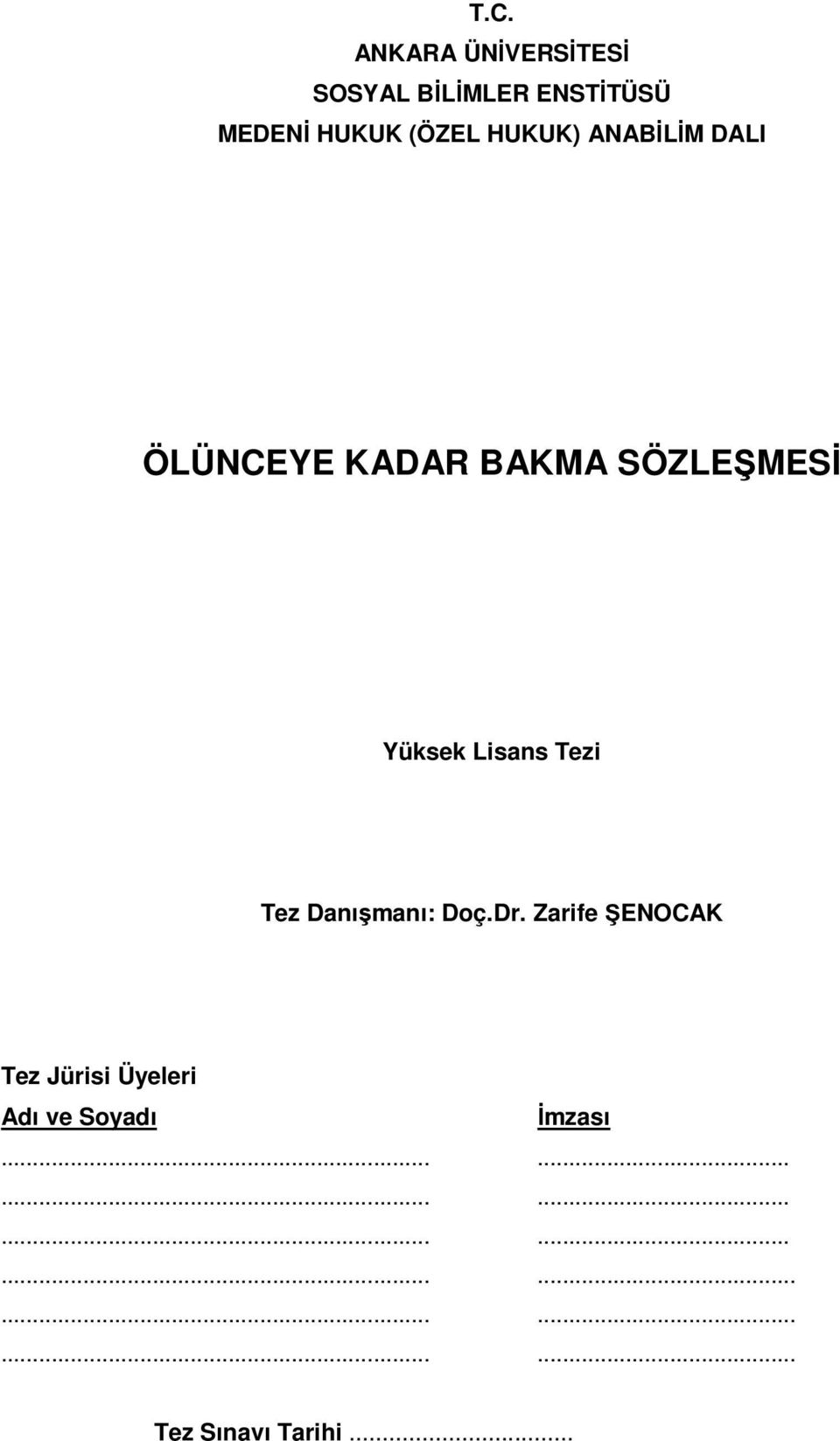 Lisans Tezi Tez Danışmanı: Doç.Dr.