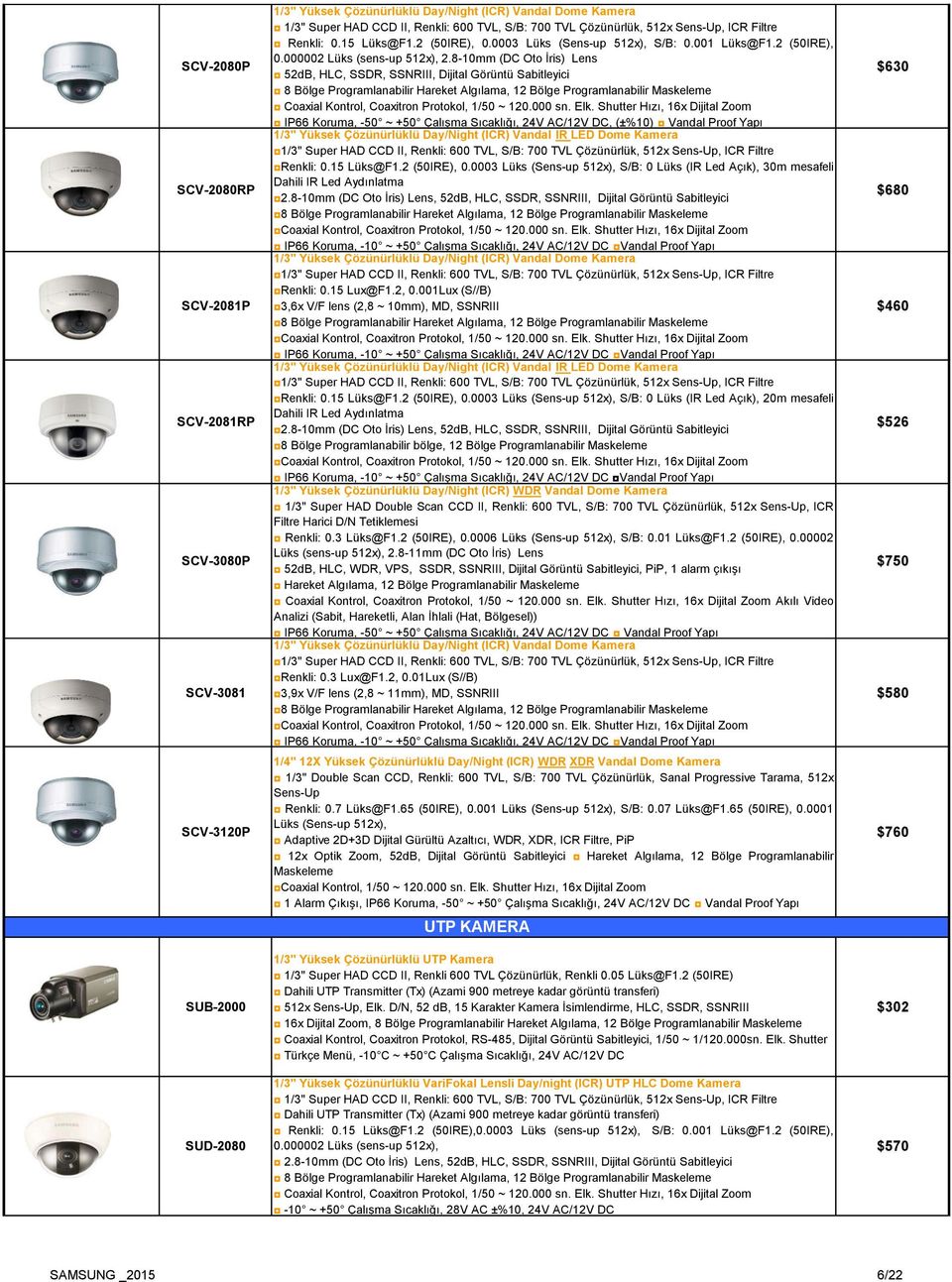 8-10mm (DC Oto İris) Lens 52dB, HLC, SSDR, SSNRIII, Dijital Görüntü Sabitleyici Coaxial Kontrol, Coaxitron Protokol, 1/50 ~ 120.000 sn. Elk.