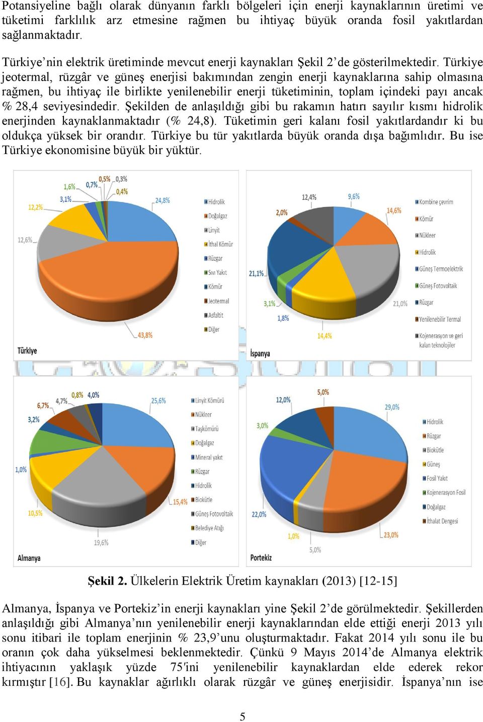 Türkiye jeotermal, rüzgâr ve güneş enerjisi bakımından zengin enerji kaynaklarına sahip olmasına rağmen, bu ihtiyaç ile birlikte yenilenebilir enerji tüketiminin, toplam içindeki payı ancak % 28,4