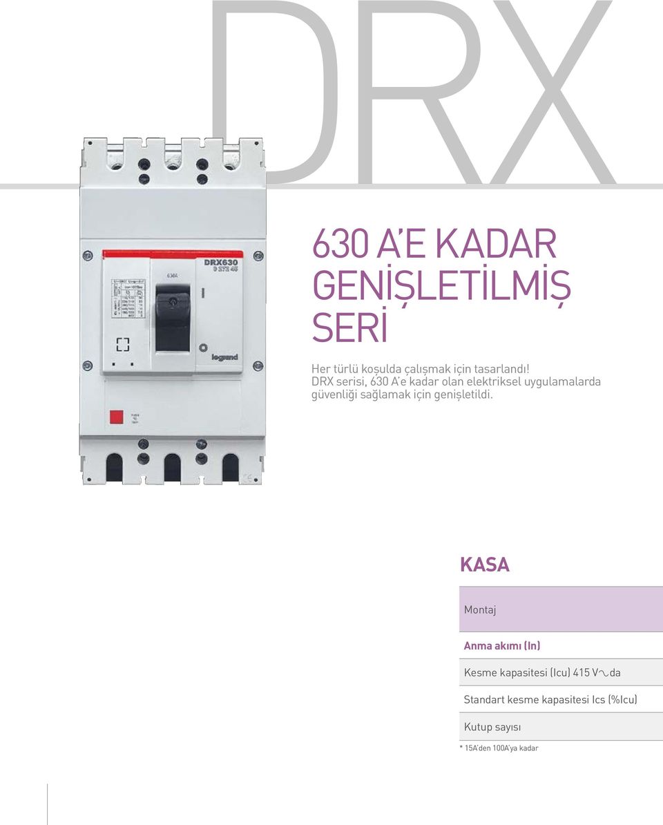 DRX serisi, 60 A e kadar olan elektriksel uygulamalarda güvenliği