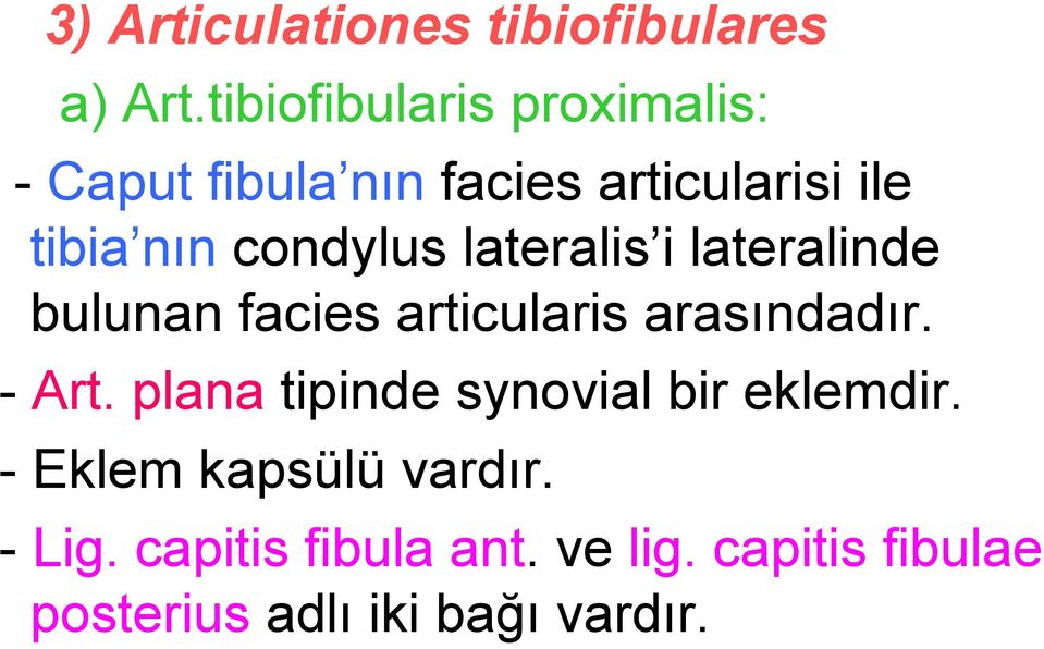 condylus lateralis i lateralinde bulunan facies articularis arasındadır. - Art.