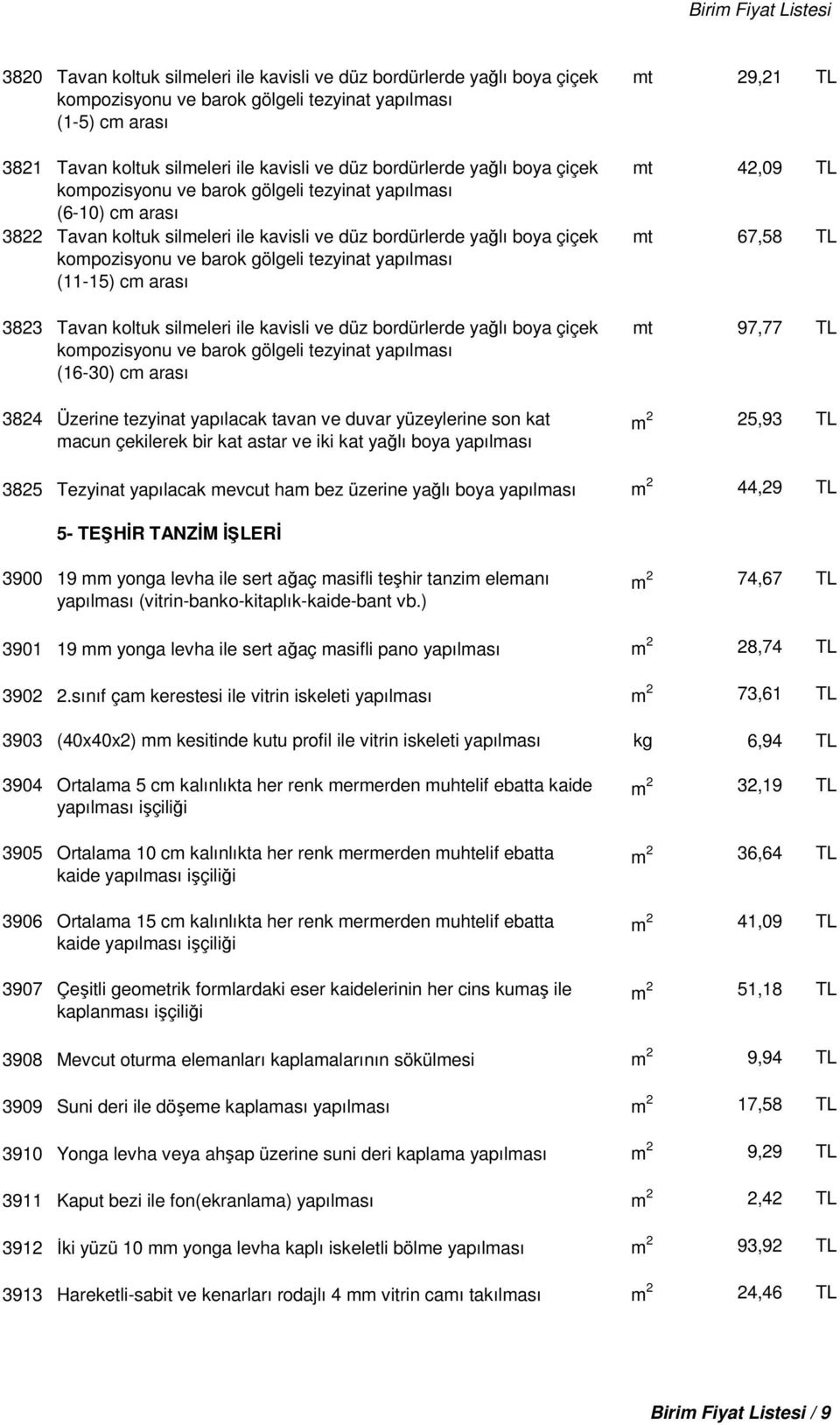 barok gölgeli tezyinat (11-15) cm arası 3823 Tavan koltuk silmeleri ile kavisli ve düz bordürlerde yağlı boya çiçek mt 97,77 TL kompozisyonu ve barok gölgeli tezyinat (16-30) cm arası 3824 Üzerine