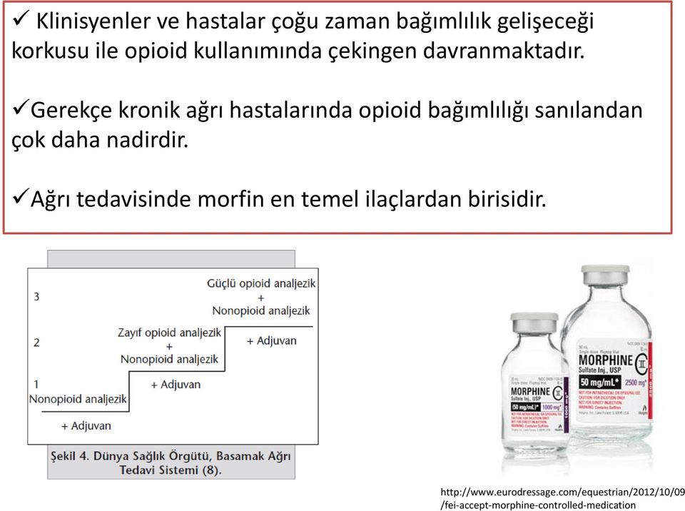 Gerekçe kronik ağrı hastalarında opioid bağımlılığı sanılandan çok daha nadirdir.