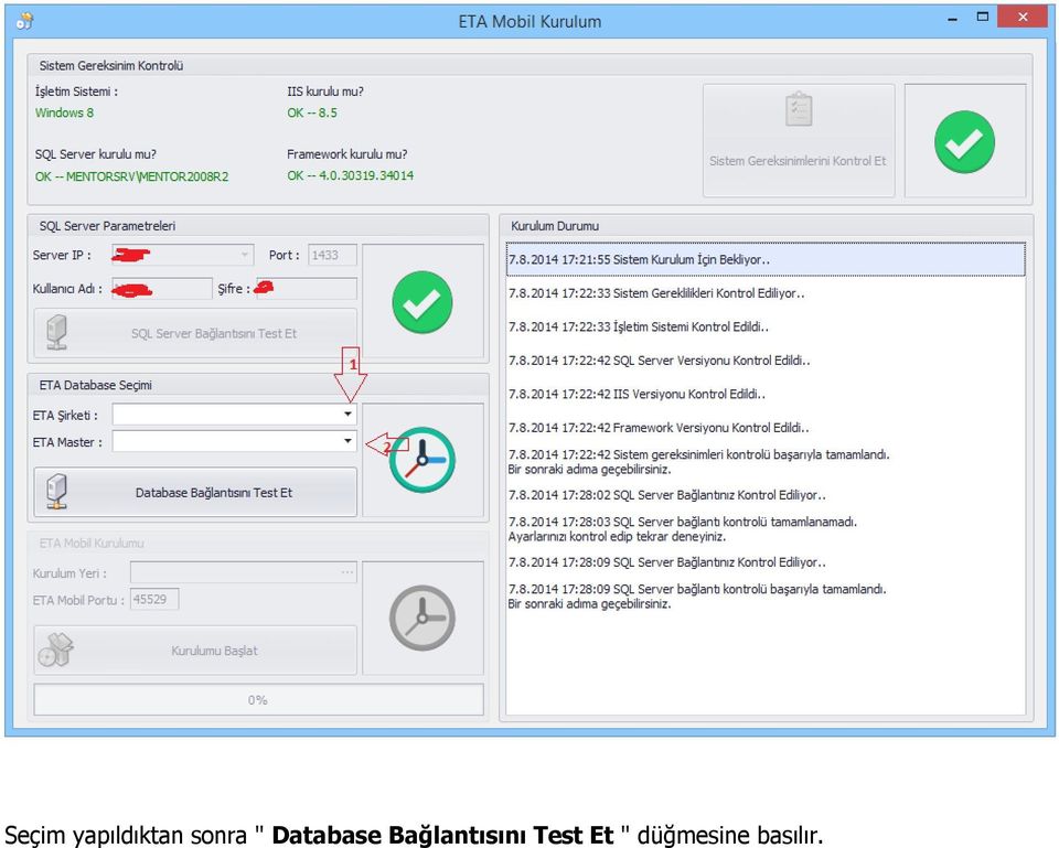 Bağlantısını Test