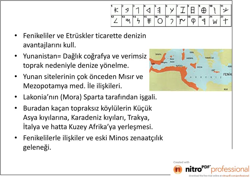 Yunan sitelerinin çok önceden Mısır ve Mezopotamya med. İle ilişkileri.