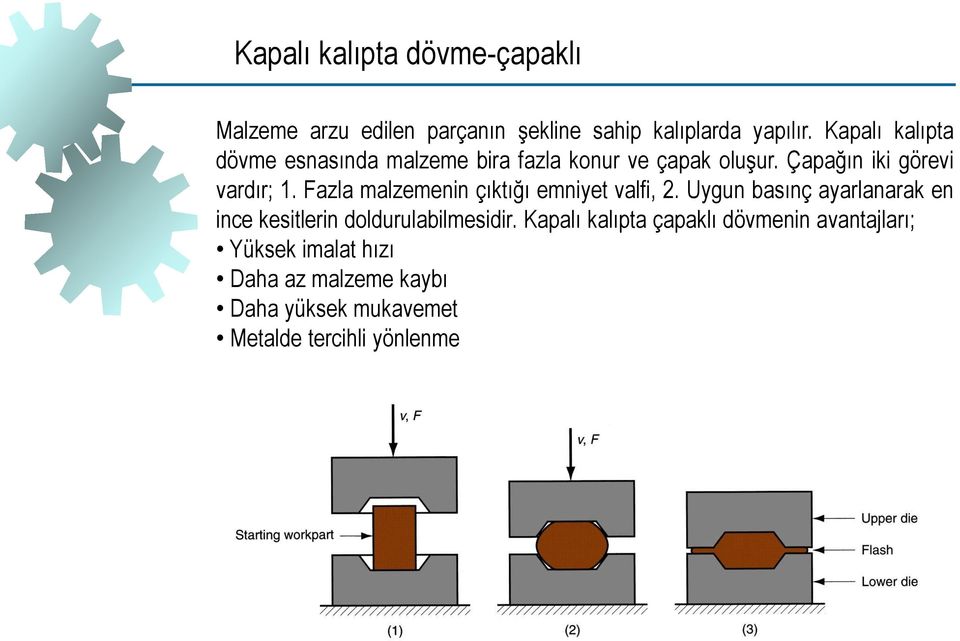 Fazla malzemenin çıktığı emniyet valfi, 2. Uygun basınç ayarlanarak en ince kesitlerin doldurulabilmesidir.