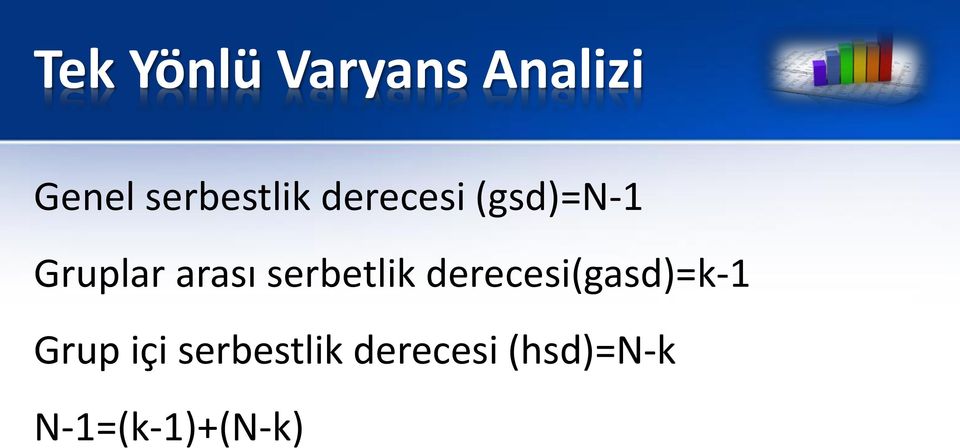 arası serbetlik derecesi(gasd)=k-1 Grup