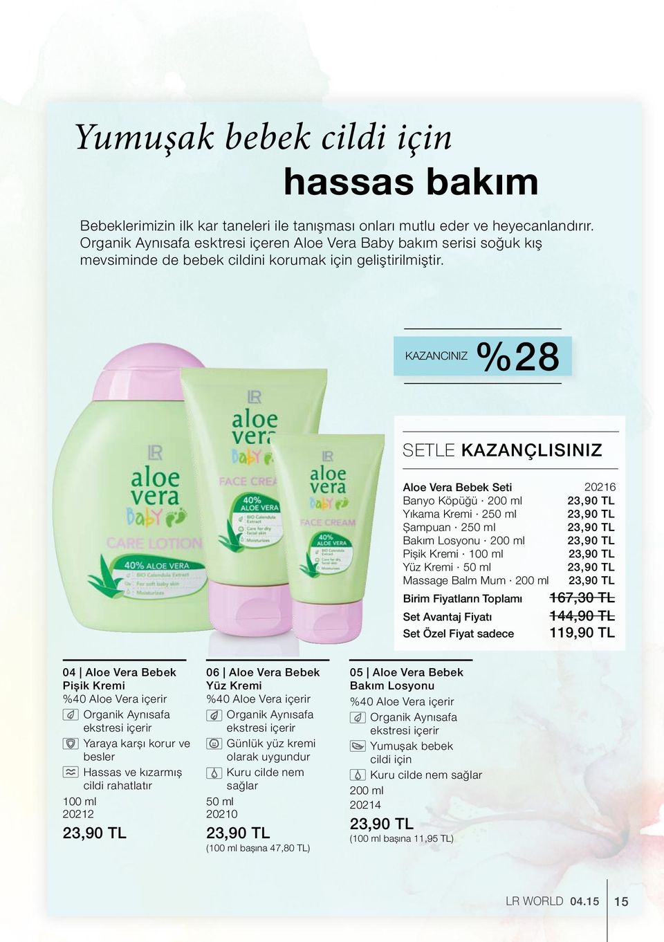 KAZANCINIZ %28 SETLE KAZANÇLISINIZ Aloe Vera Bebek Seti 20216 Banyo Köpüğü 200 ml Yıkama Kremi 250 ml Şampuan 250 ml Bakım Losyonu 200 ml Pişik Kremi 100 ml Yüz Kremi 50 ml Massage Balm Mum 200 ml