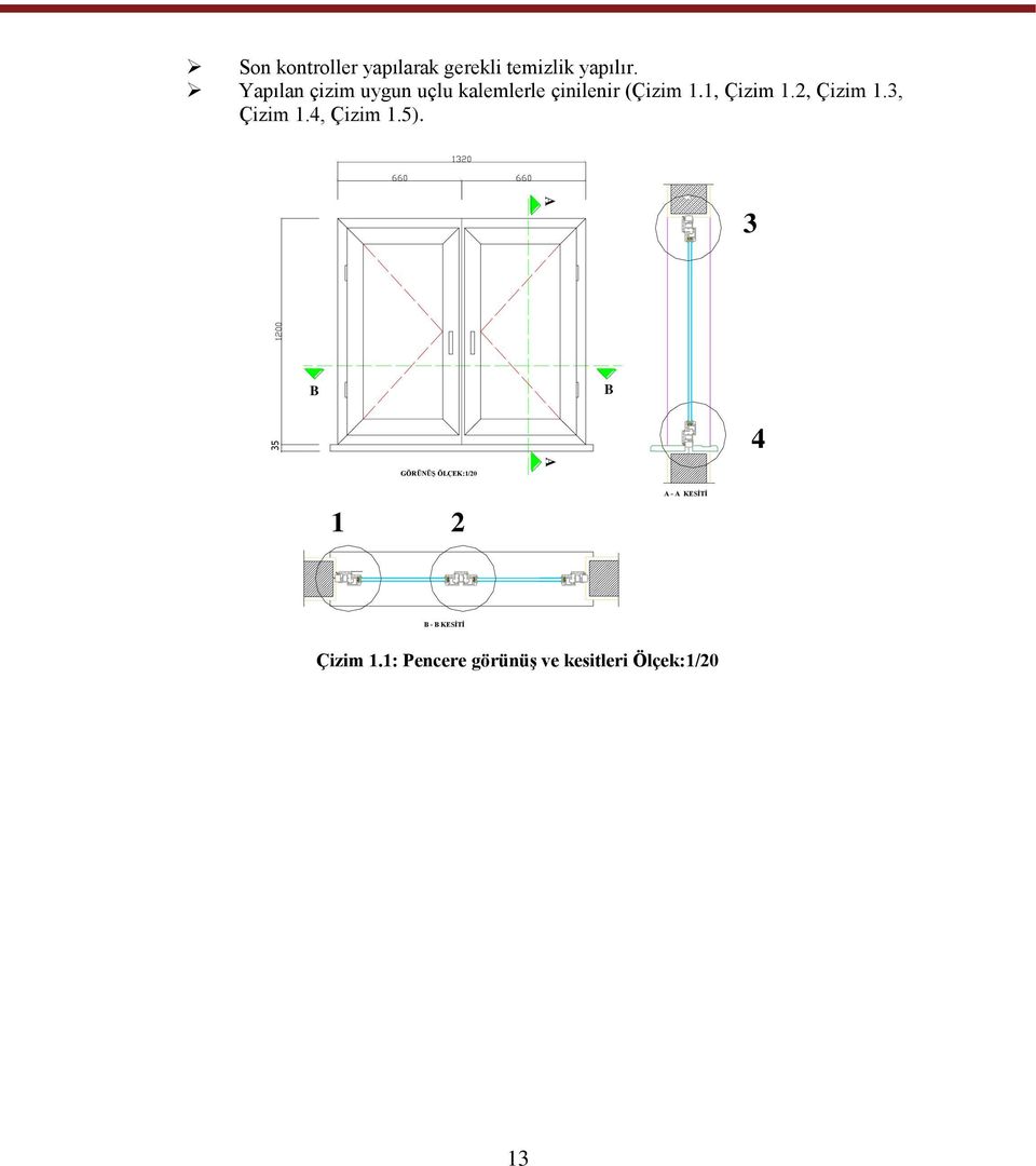 2, Çizim 1.3, Çizim 1.4, Çizim 1.5).