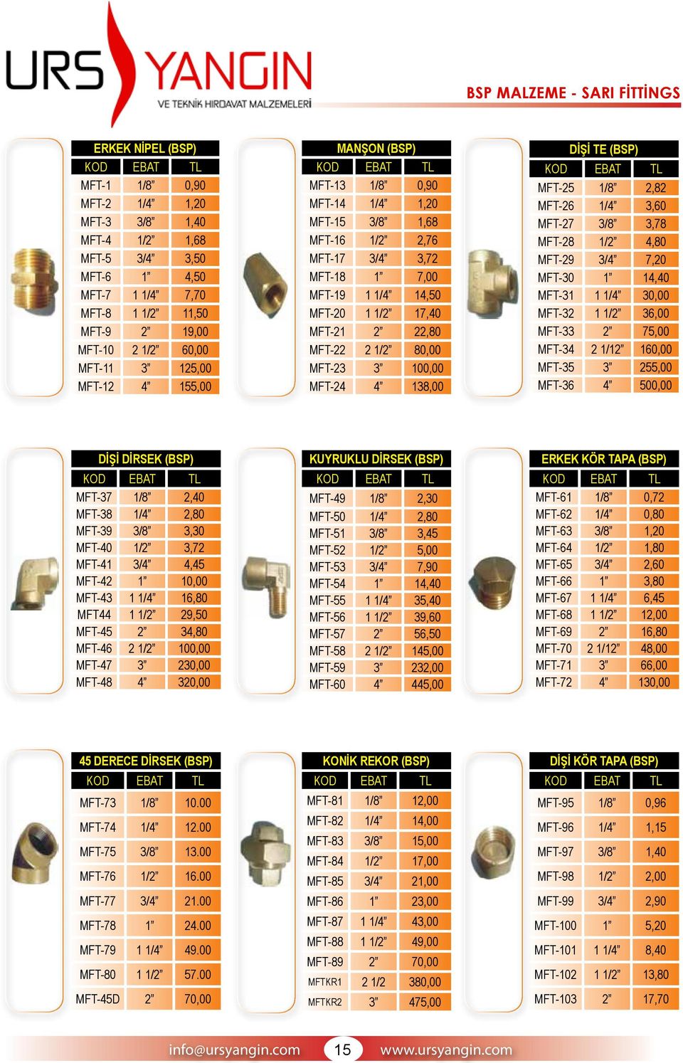 MFT-22 2 1/2 80,00 MFT-23 3 100,00 MFT-24 4 138,00 DİŞİ TE (BSP) MFT-25 1/8 2,82 MFT-26 1/4 3,60 MFT-27 3/8 3,78 MFT-28 1/2 4,80 MFT-29 3/4 7,20 MFT-30 1 14,40 MFT-31 1 1/4 30,00 MFT-32 1 1/2 36,00