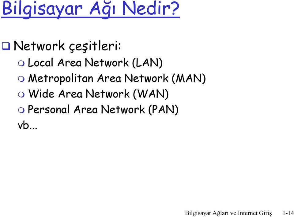 Metropolitan Area Network (MAN) Wide Area