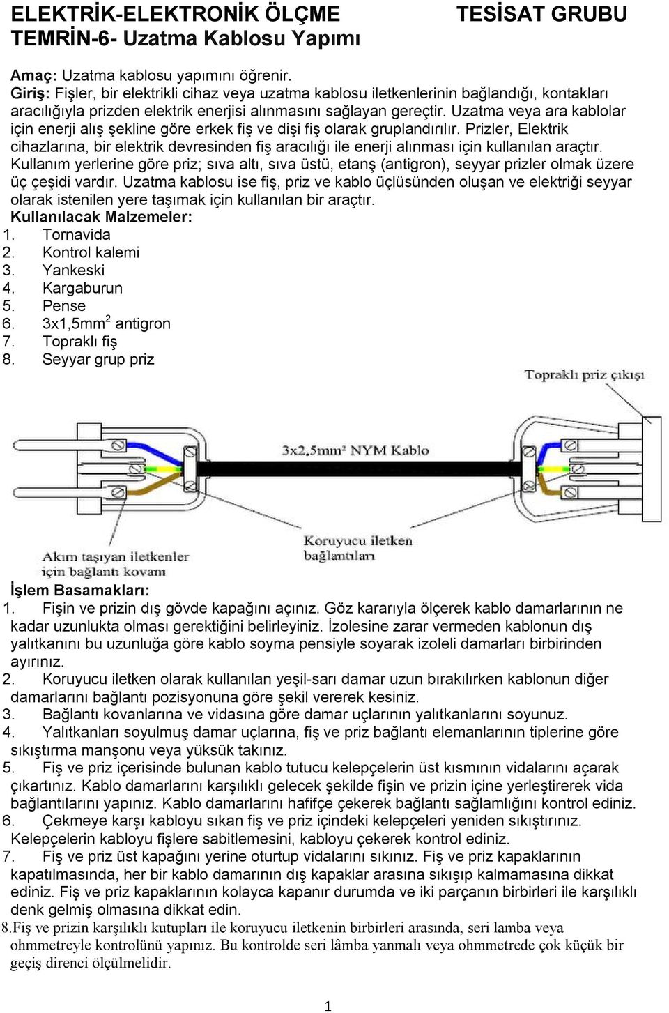 Uzatma veya ara kablolar için enerji alış şekline göre erkek fiş ve dişi fiş olarak gruplandırılır.