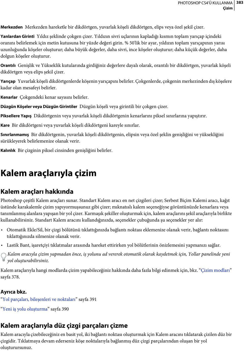 % 50'lik bir ayar, yıldızın toplam yarıçapının yarısı uzunluğunda köşeler oluşturur; daha büyük değerler, daha sivri, ince köşeler oluşturur; daha küçük değerler, daha dolgun köşeler oluşturur.