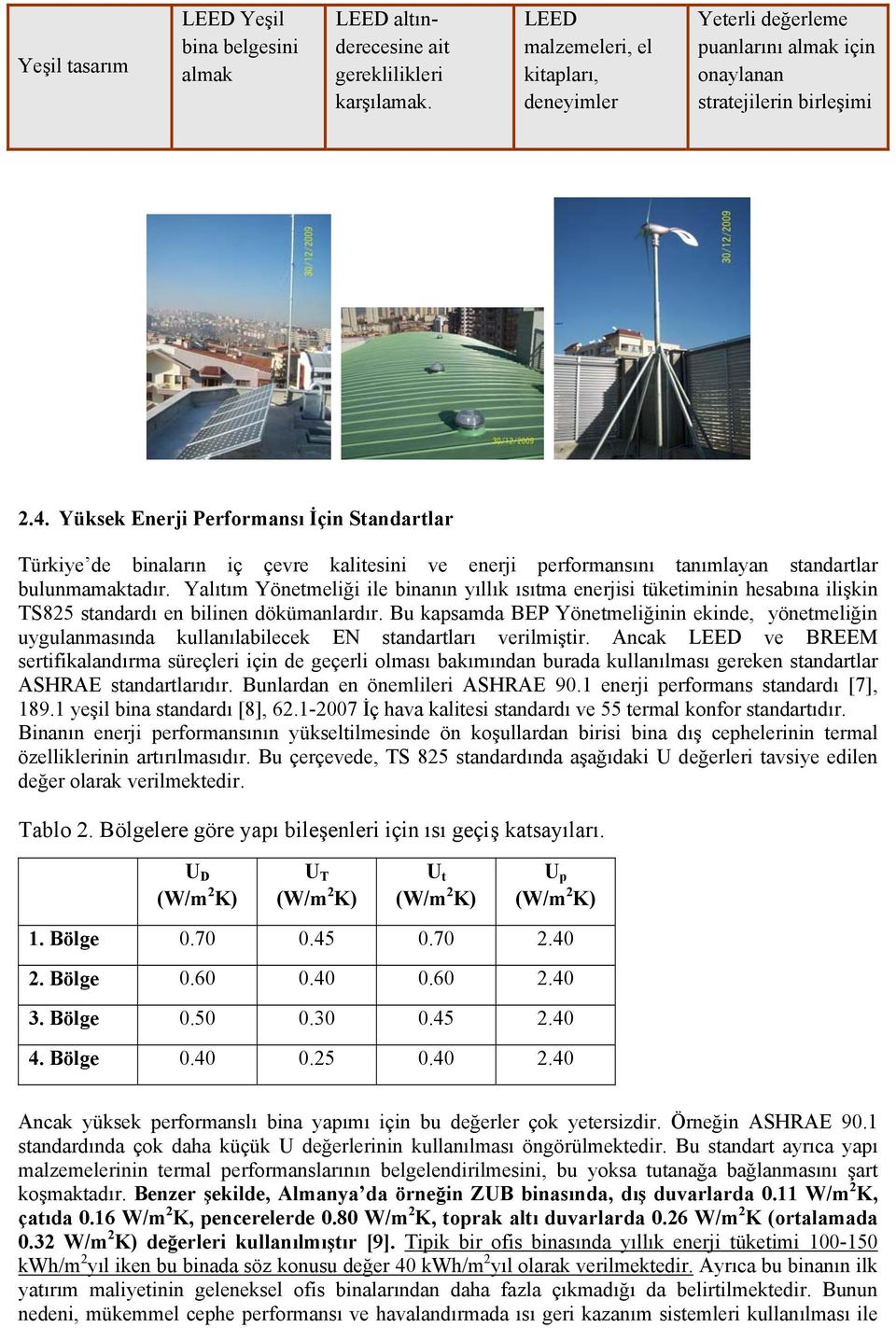 Yüksek Enerji Performansı İçin Standartlar Türkiye de binaların iç çevre kalitesini ve enerji performansını tanımlayan standartlar bulunmamaktadır.