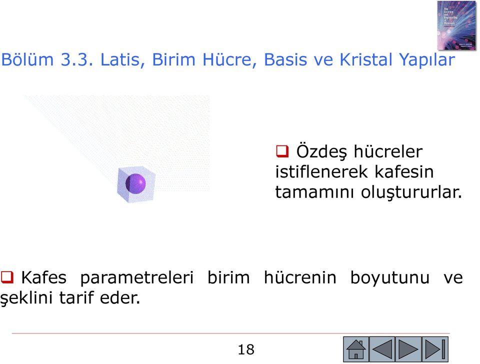 Yapılar Özdeş hücreler istiflenerek kafesin