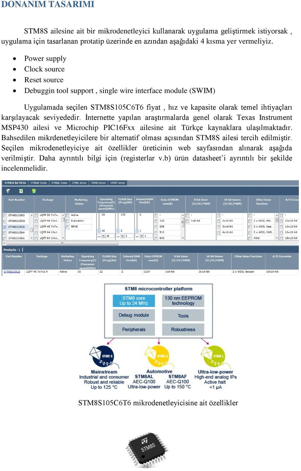 seviyededir. İnternette yapılan araştırmalarda genel olarak Texas Instrument MSP430 ailesi ve Microchip PIC16Fxx ailesine ait Türkçe kaynaklara ulaşılmaktadır.