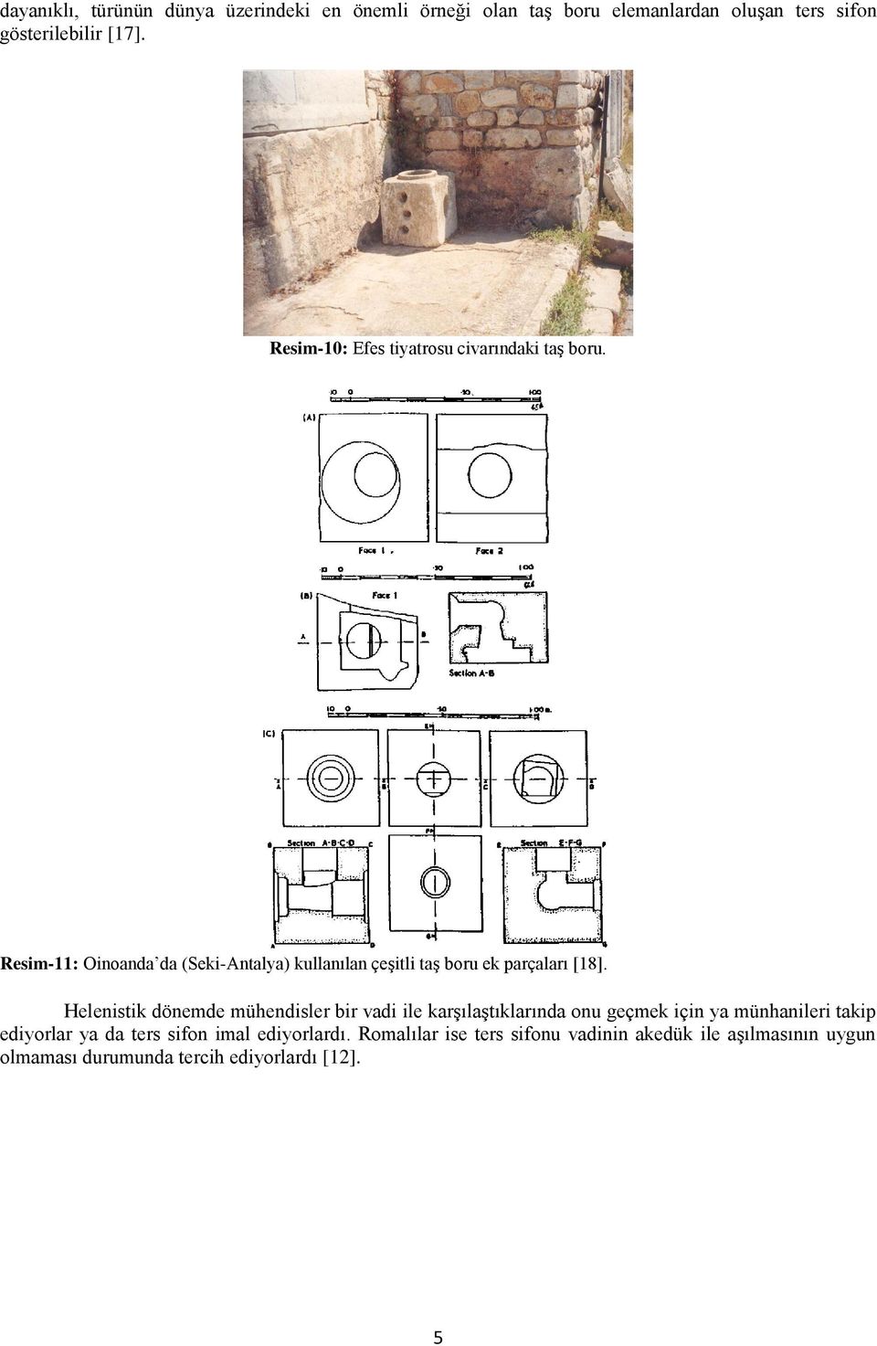 Resim-11: Oinoanda da (Seki-Antalya) kullanılan çeşitli taş boru ek parçaları [18].