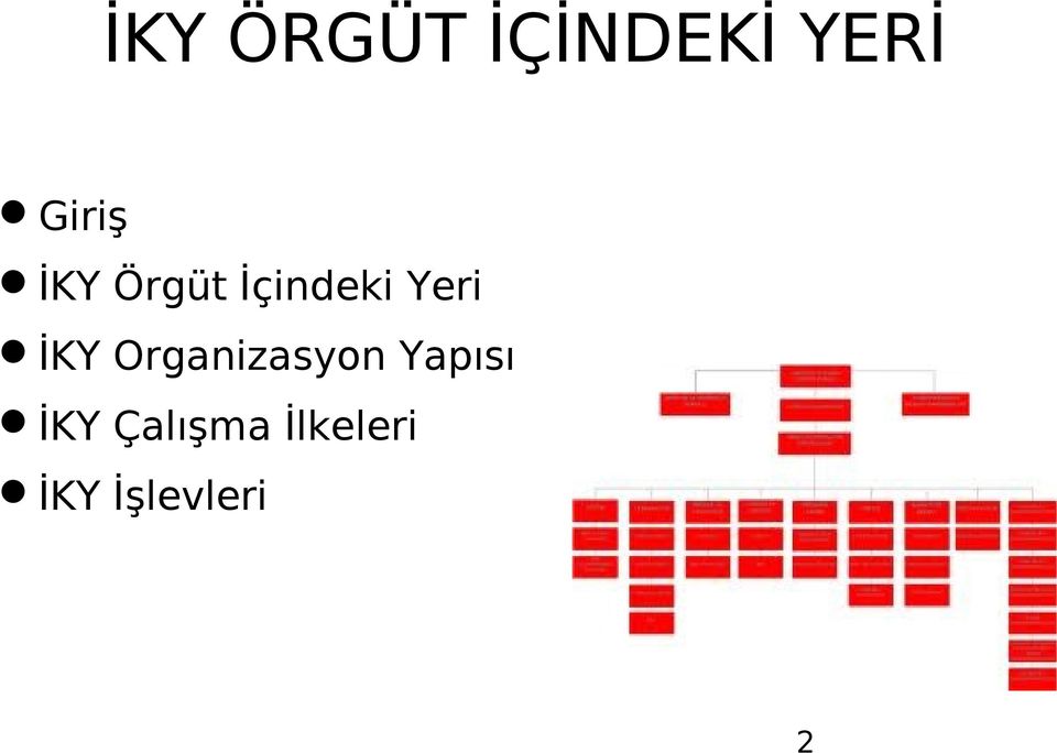 Yeri İKY Organizasyon Yapısı