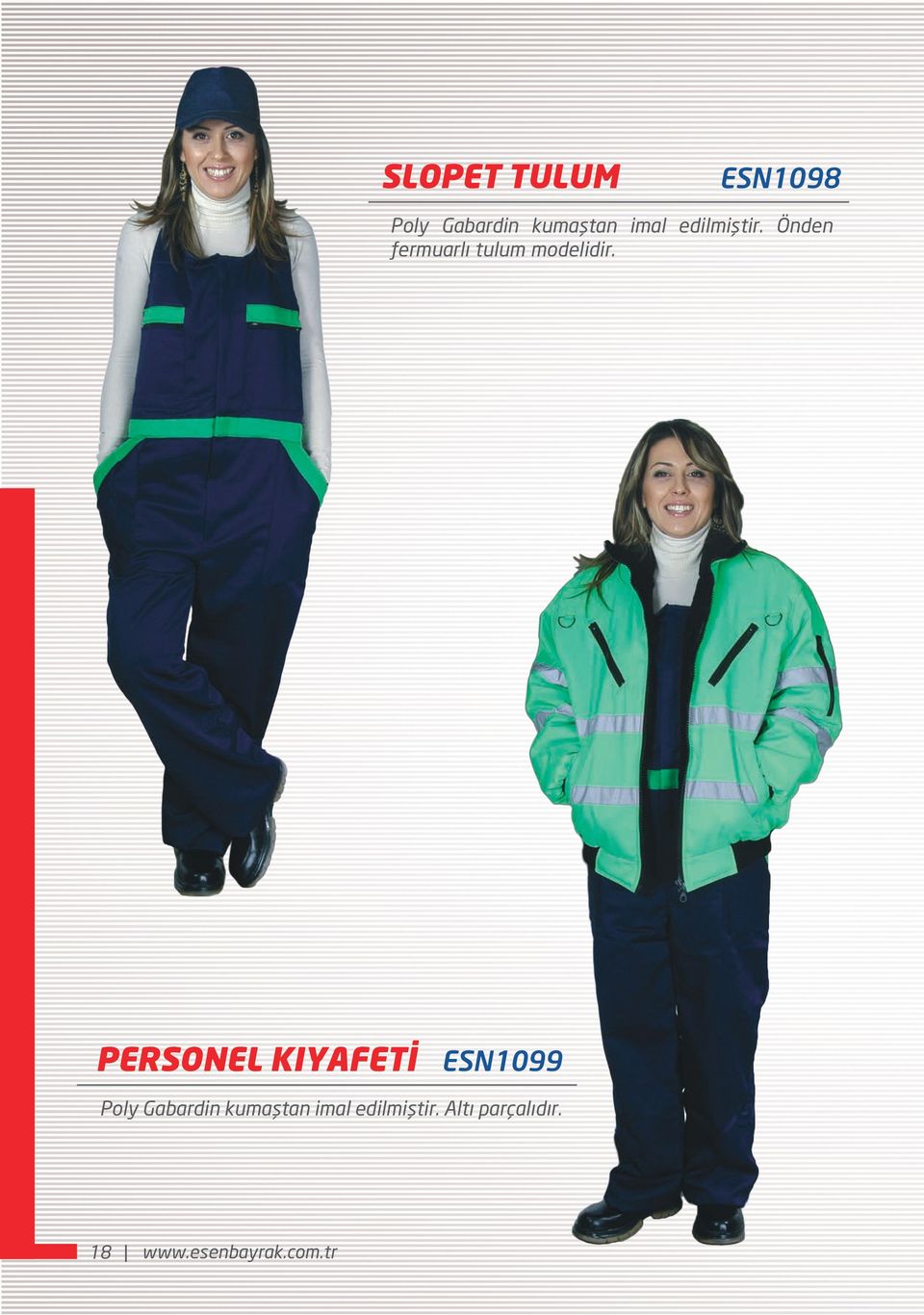 PERSONEL KIYAFETİ ESN1099 Poly Gabardin kumaştan