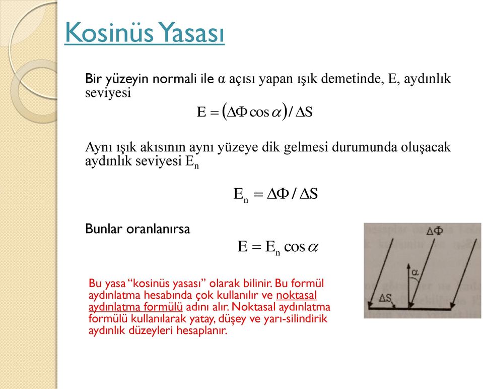 Bu yasa kosinüs yasası olarak bilinir.