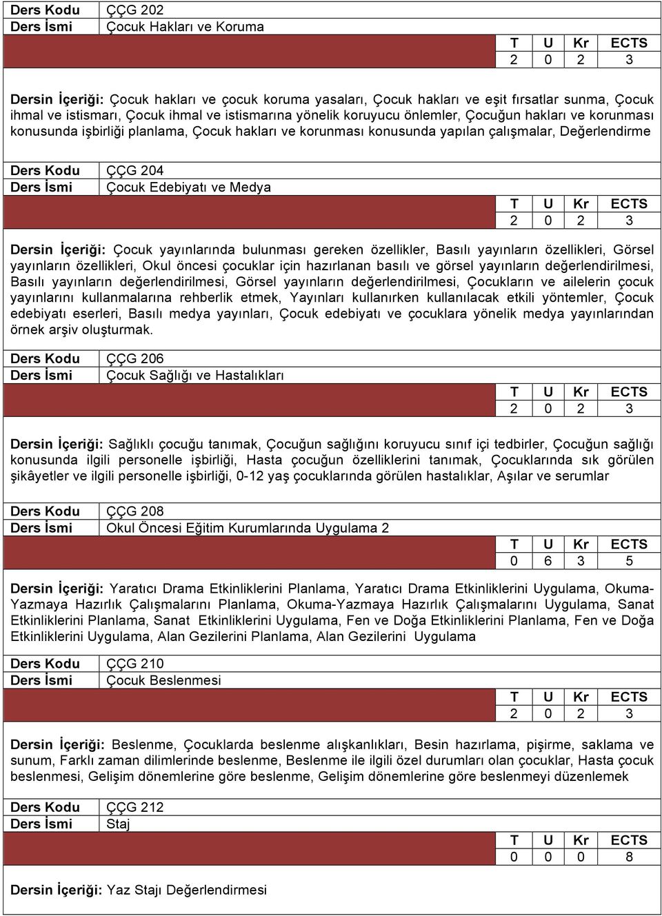 Edebiyatı ve Medya Dersin İçeriği: Çocuk yayınlarında bulunması gereken özellikler, Basılı yayınların özellikleri, Görsel yayınların özellikleri, Okul öncesi çocuklar için hazırlanan basılı ve görsel