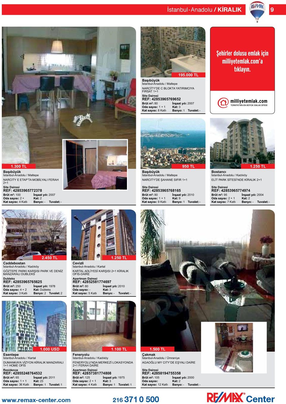 00 Bostancı İstanbulAnadolu / Kadıköy ELİT PARK SİTESİ NDE KİRALIK + REF: 4853965774974 95 + 7 Katlı.50 TL 004 Caddebostan İstanbulAnadolu / Kadıköy.