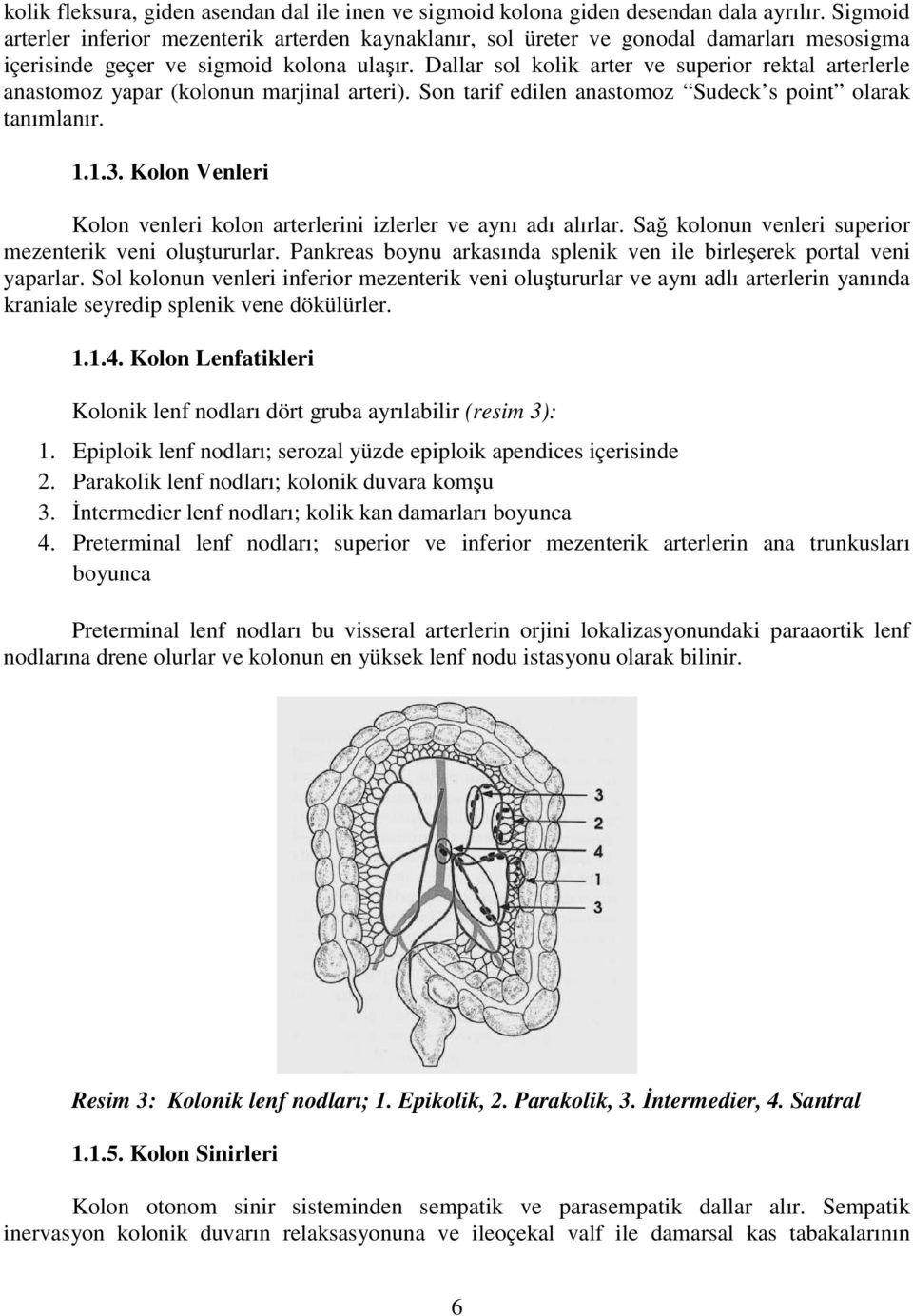 Dallar sol kolik arter ve superior rektal arterlerle anastomoz yapar (kolonun marjinal arteri). Son tarif edilen anastomoz Sudeck s point olarak tanımlanır. 1.1.3.