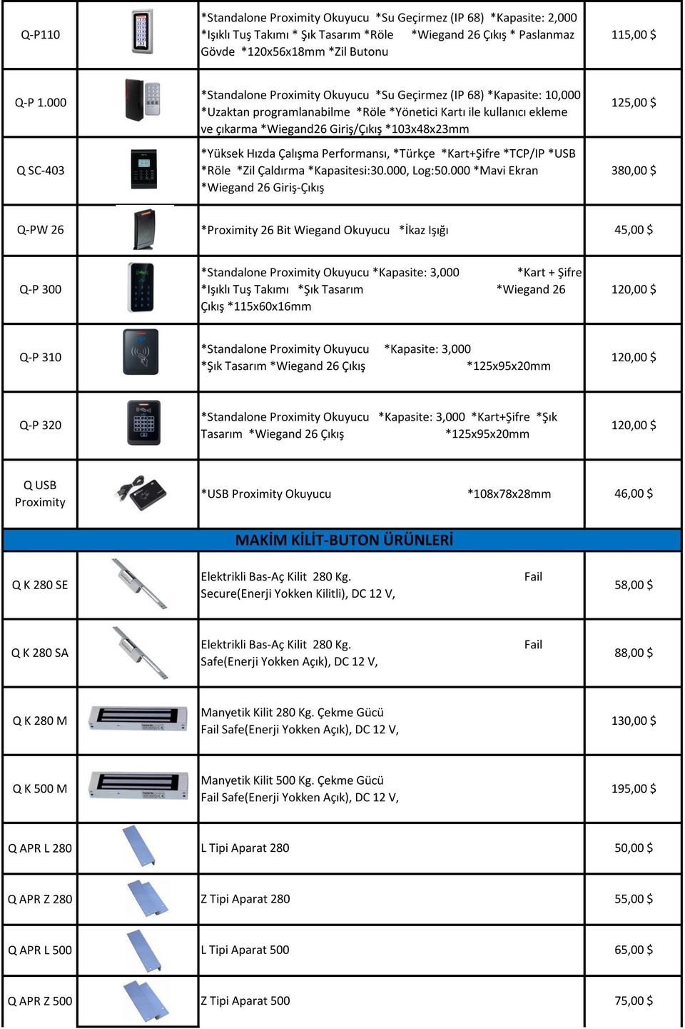 Hızda Çalışma Performansı, *Türkçe *Kart+Şifre *TCP/IP *USB *Röle *Zil Çaldırma *Kapasitesi:30.000, Log:50.