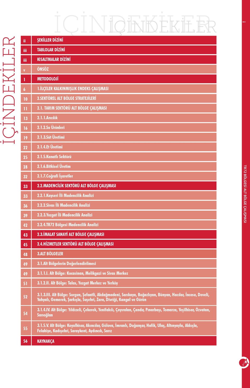 Coğrafi İşaretler 2.2.MADENCİLİK SEKTÖRÜ ALT BÖLGE ÇALIŞMASI 2.2.1.Kayseri İli Madencilik Analizi 2.2.2.Sivas İli Madencilik Analizi 2.2.3.Yozgat İli Madencilik Analizi 2.2.4.