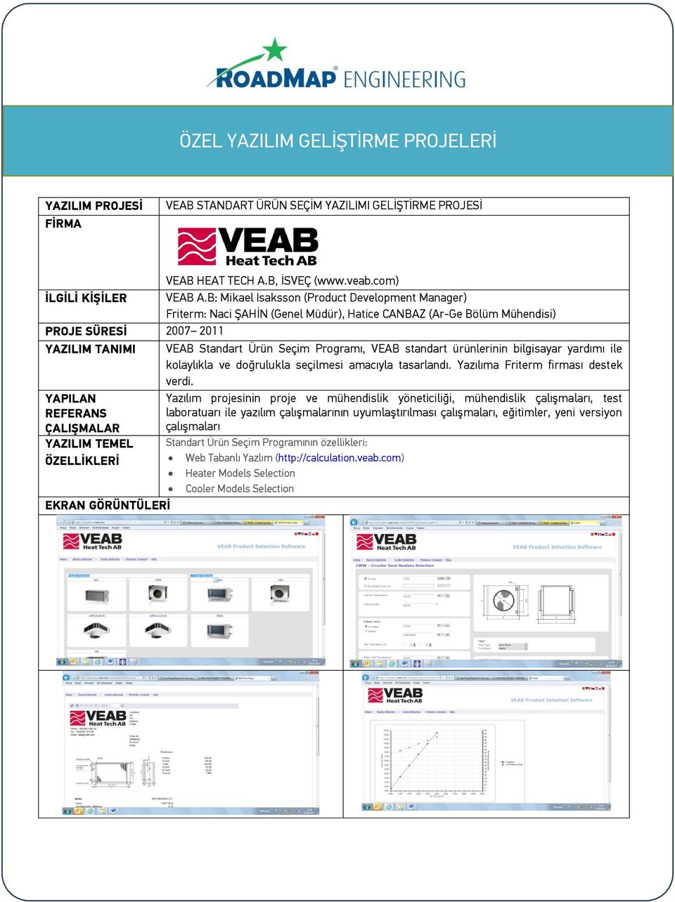 standart ürünlerinin bilgisayar yardımı ile kolaylıkla ve doğrulukla seçilmesi amacıyla tasarlandı. Yazılıma Friterm firması destek verdi.