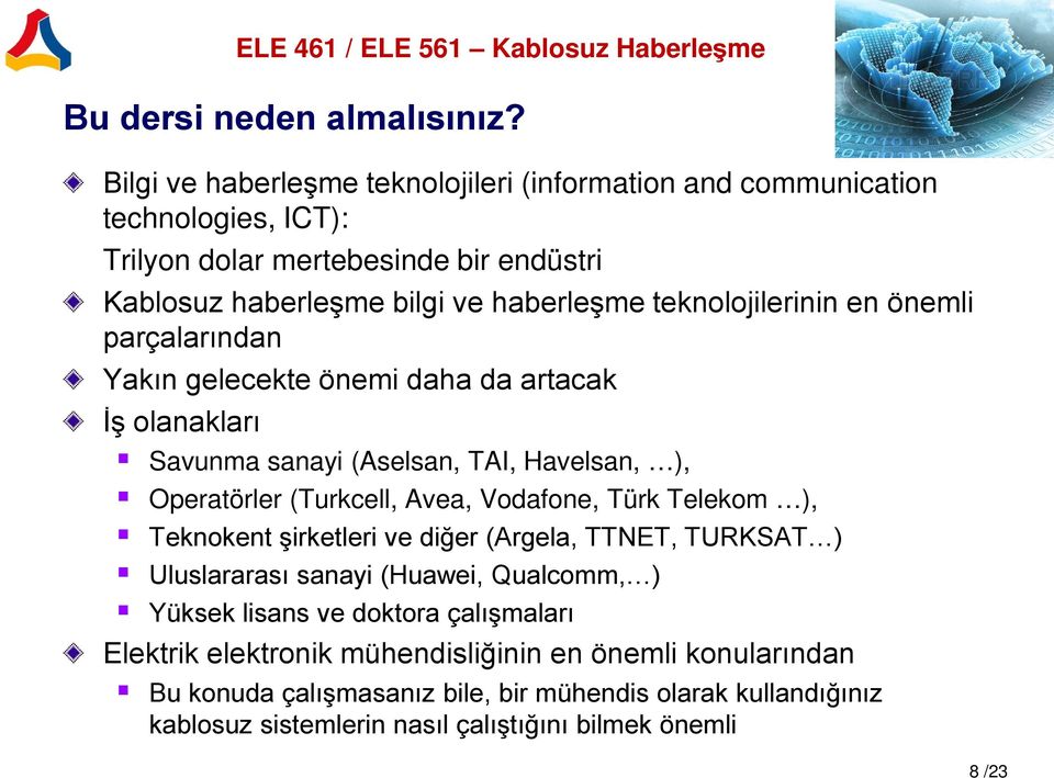 ELE 461 / ELE 561 KABLOSUZ HABERLEŞME (Wireless Communications) Ders  Hakkında Genel Bilgi - PDF Free Download