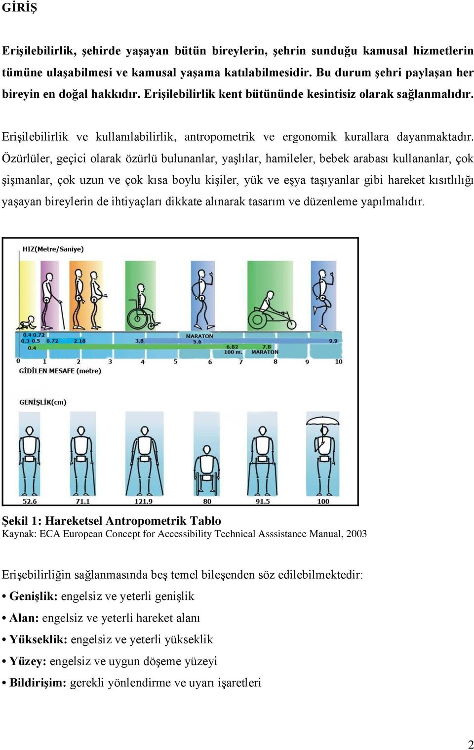 Erişilebilirlik ve kullanılabilirlik, antropometrik ve ergonomik kurallara dayanmaktadır.