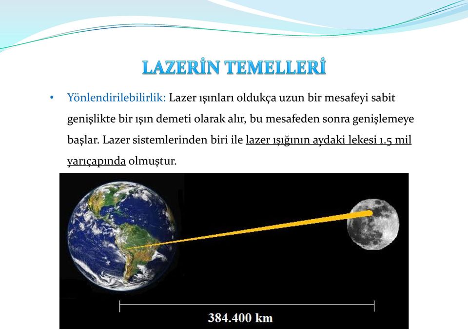 mesafeden sonra genişlemeye başlar.