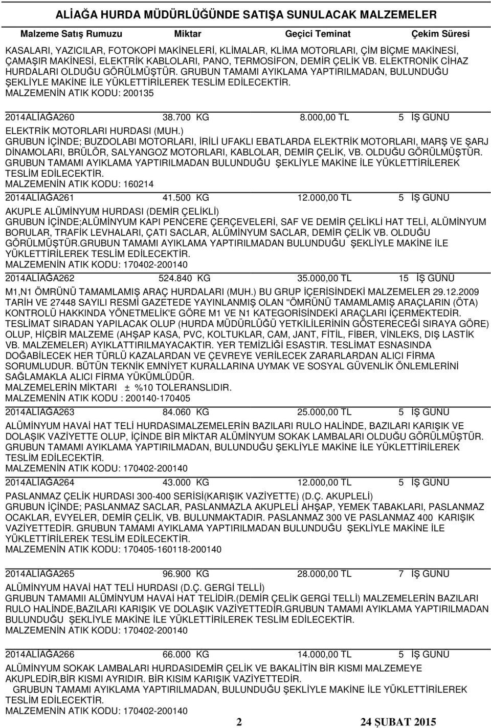 700 KG 2 8.000,00 TL ELEKTRİK MOTORLARI HURDASI (MUH.