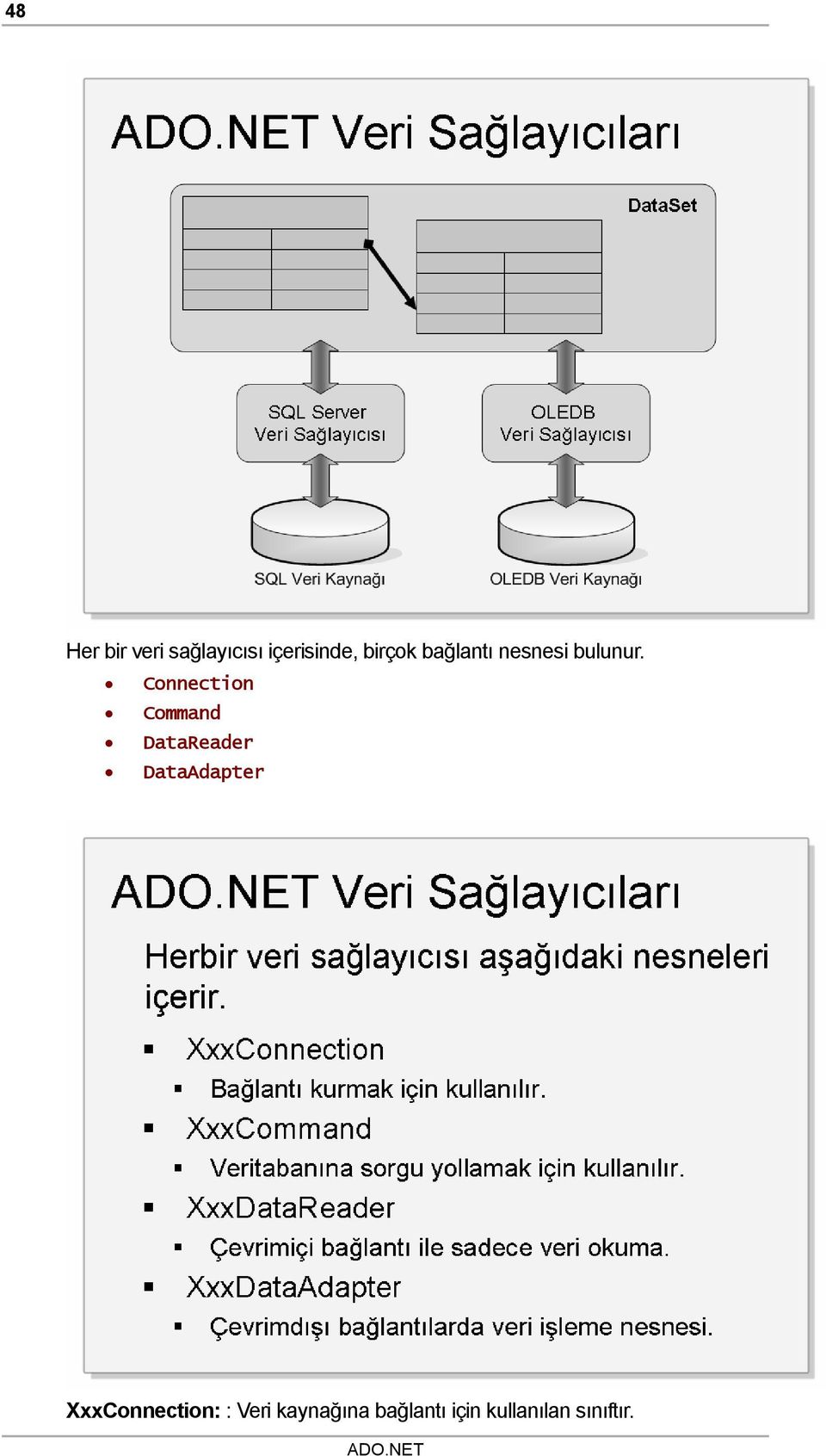 Connection Command DataReader DataAdapter