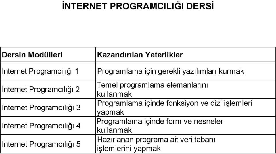 gerekli yazılımları kurmak Temel programlama elemanlarını kullanmak Programlama içinde fonksiyon ve dizi