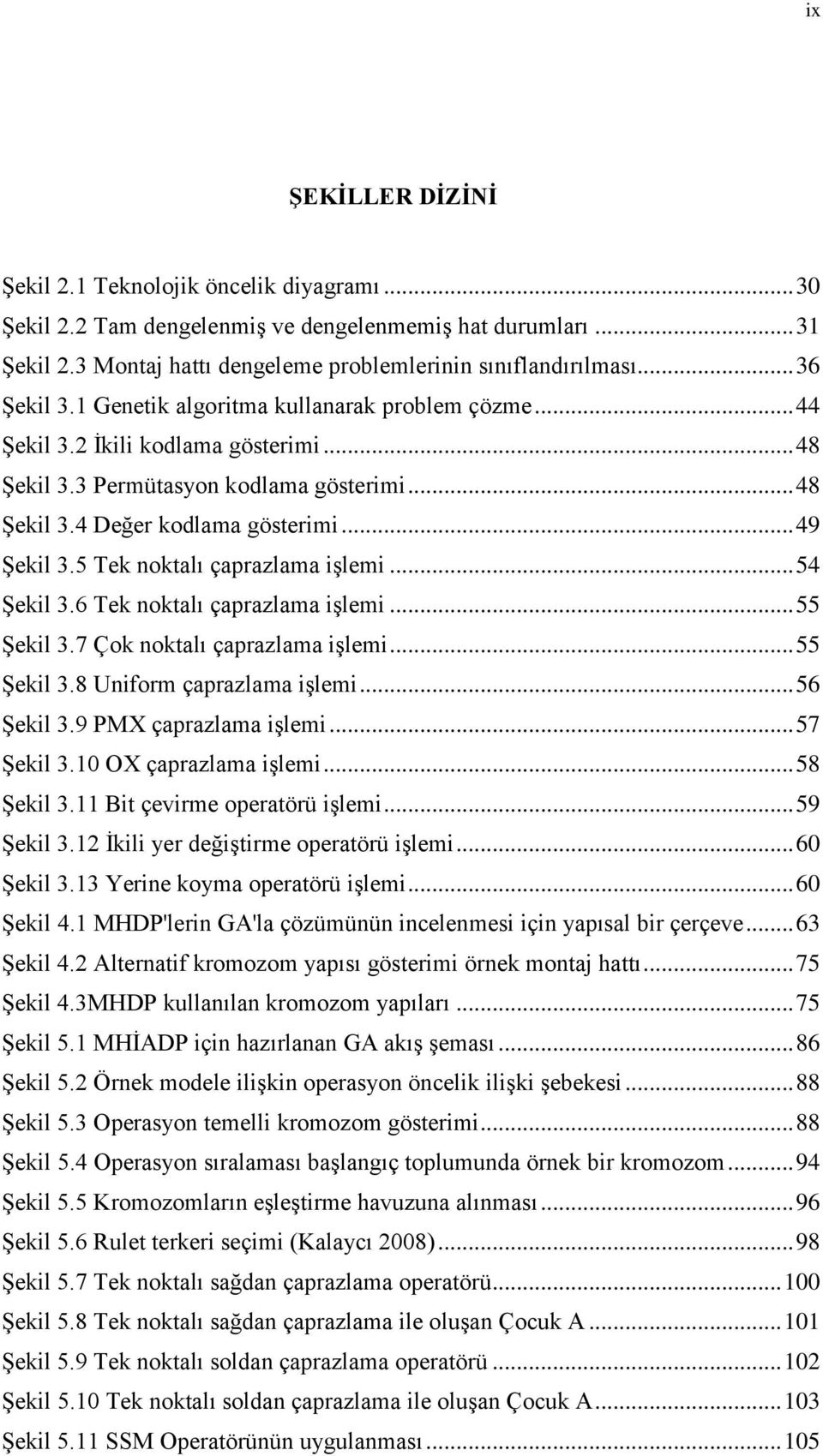 5 Tek noktalı çaprazlama işlemi... 54 Şekil 3.6 Tek noktalı çaprazlama işlemi... 55 Şekil 3.7 Çok noktalı çaprazlama işlemi... 55 Şekil 3.8 Uniform çaprazlama işlemi... 56 Şekil 3.