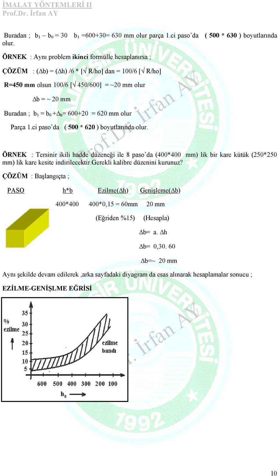 600+20 = 620 mm olur Parça 1.ci paso da ( 500 * 620 ) boyutlarında olur.