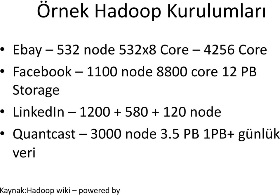 Storage LinkedIn 1200 + 580 + 120 node Quantcast