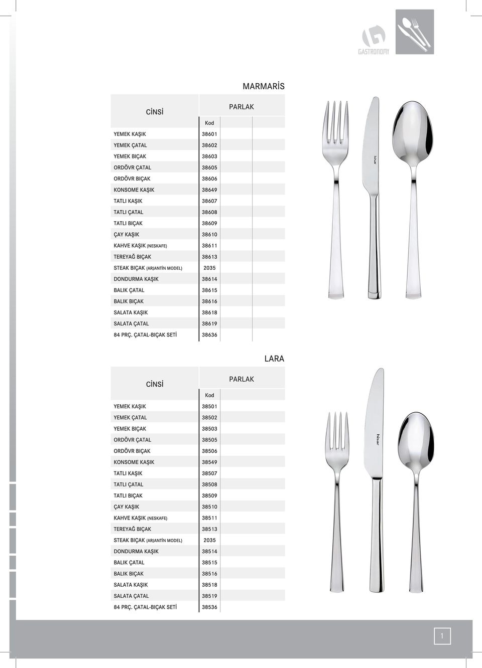 ÇATAL-BIÇAK SETİ 38636 YEMEK KAŞIK 38501 YEMEK ÇATAL 38502 YEMEK BIÇAK 38503 ORDÖVR ÇATAL 38505 ORDÖVR BIÇAK 38506 KONSOME KAŞIK 38549 TATLI KAŞIK 38507 TATLI ÇATAL 38508 TATLI BIÇAK 38509 ÇAY