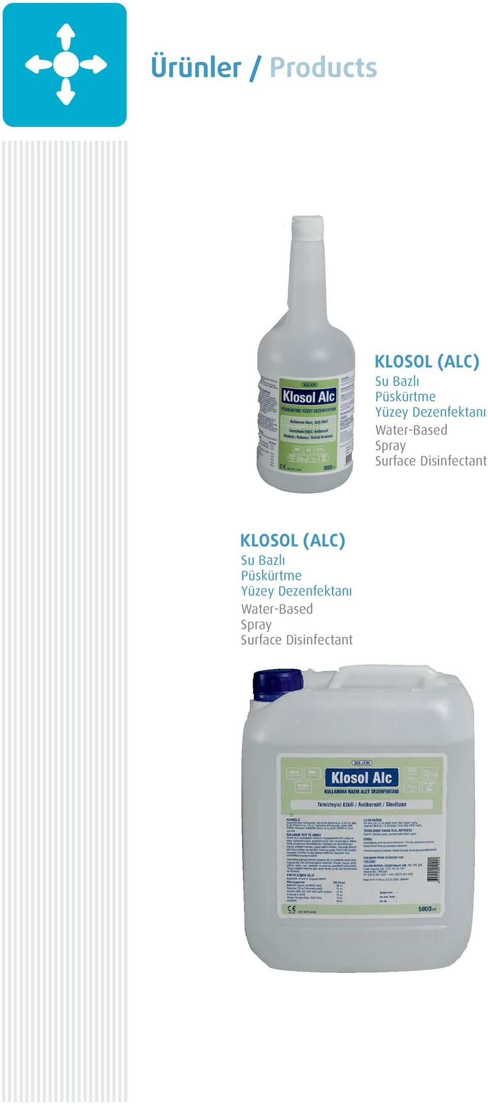 Surface Disinfectant KLOSOL (ALC) Su Bazlı 