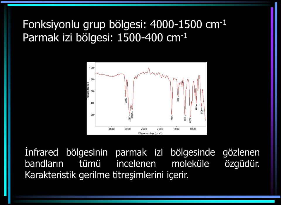 izi bölgesinde gözlenen bandların tümü incelenen