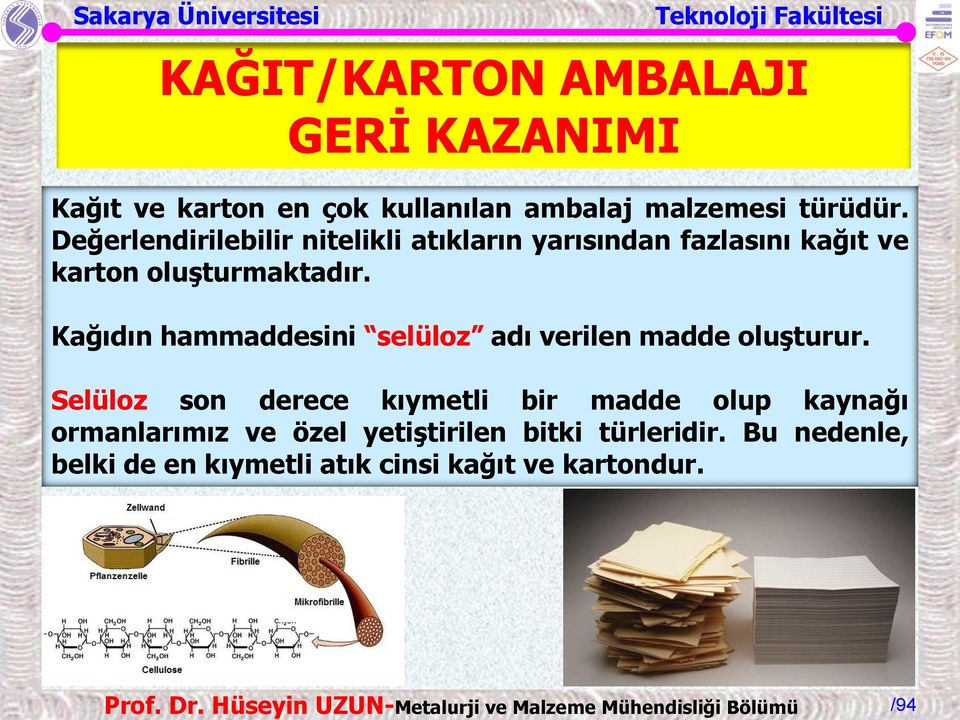 Kağıdın hammaddesini selüloz adı verilen madde oluşturur.