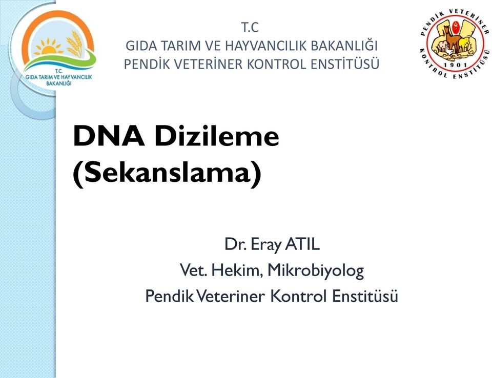 Dizileme (Sekanslama) Dr. Eray ATIL Vet.