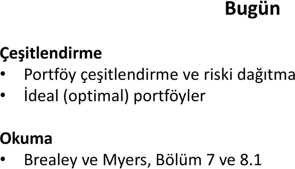 İdeal (optimal) portföyler