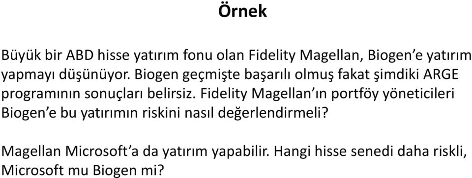 Fidelity Magellan ın portföy yöneticileri Biogen e bu yatırımın riskini nasıl değerlendirmeli?