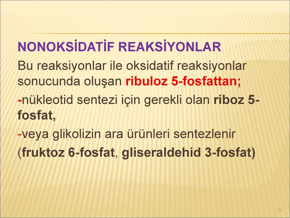 sentezi için gerekli olan riboz 5- fosfat, -veya glikolizin