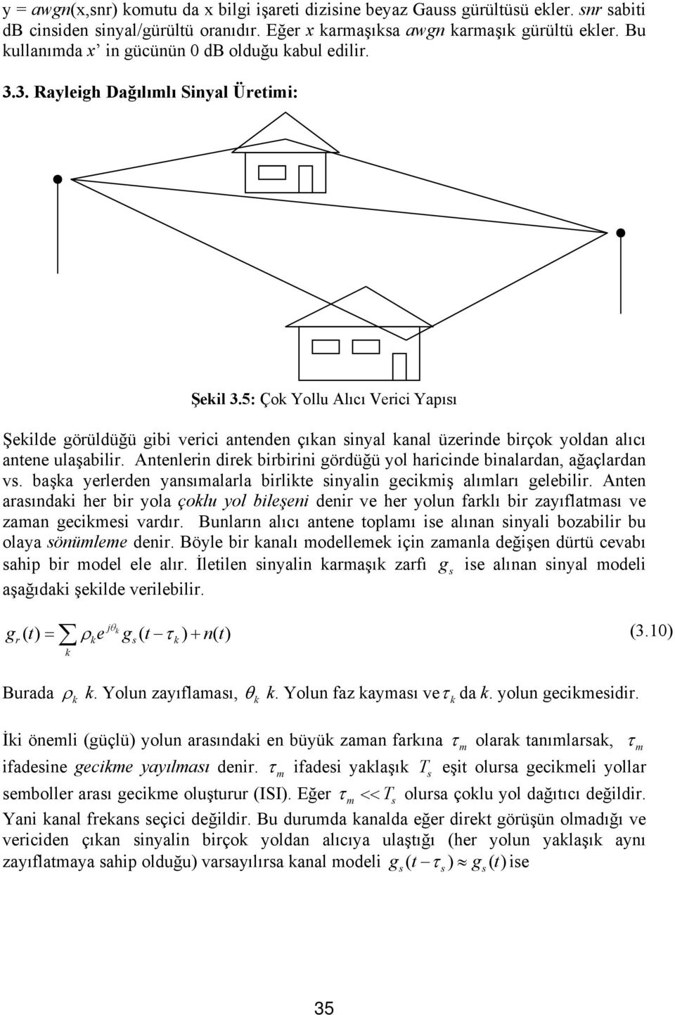 5: Ço Yollu Alıcı Verici Yapısı Şeilde görüldüğü gibi verici antenden çıan sinyal anal üzerinde birço yoldan alıcı antene ulaşabilir.