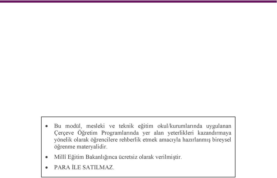 öğrencilere rehberlik etmek amacıyla hazırlanmış bireysel öğrenme