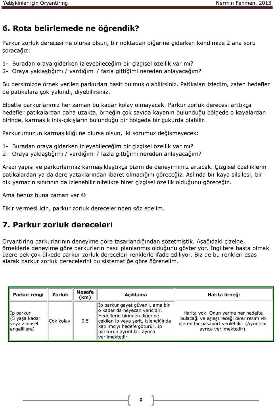 2- Oraya yaklaştığımı / vardığımı / fazla gittiğimi nereden anlayacağım? Bu dersimizde örnek verilen parkurları basit bulmuş olabilirsiniz.